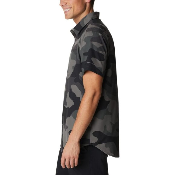 Columbia Men's Utilizer Shirt Printed Woven Short Sleeve Brown/Green Camo Size S - Picture 3 of 10
